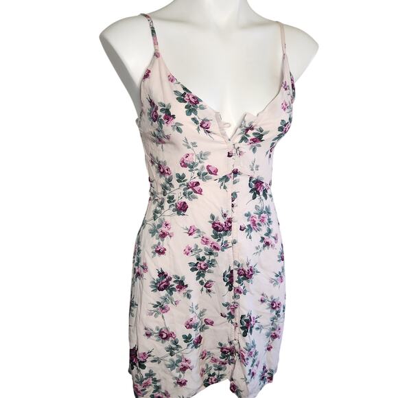 Abercrombie & Fitch XS pink floral spaghetti strap mini dress‎ - Picture 1 of 6